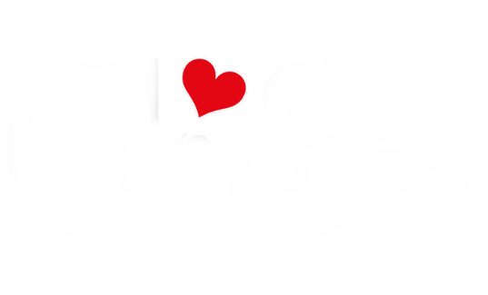 Canses Düğün Organizasyon’un resmi beyaz yazılı ve kırmızı kalp detaylı logosu.